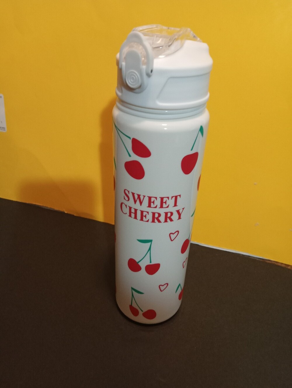 White 'Sweet Cherry' Insulated Water Bottle